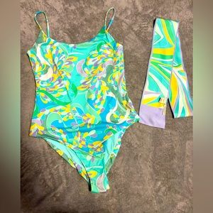 Emilio Pucci swimsuit and hair band 2 pieces